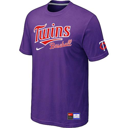 Cheap Minnesota Twins Purple Nike Short Sleeve Practice T-Shirt For Sale