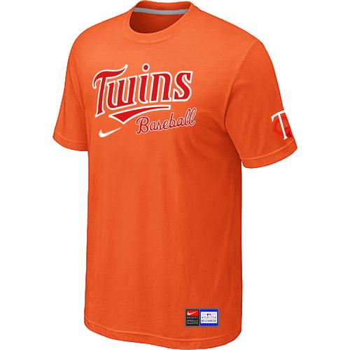 Cheap Minnesota Twins Orange Nike Short Sleeve Practice T-Shirt For Sale