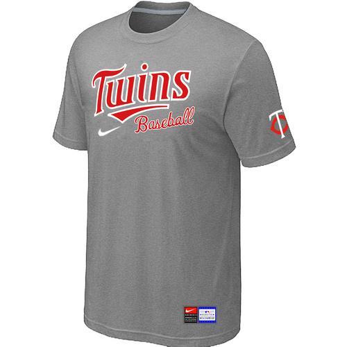 Cheap Minnesota Twins L.Grey Nike Short Sleeve Practice T-Shirt For Sale