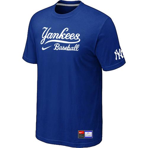 Cheap New York Yankees Blue Nike Short Sleeve Practice T-Shirt For Sale