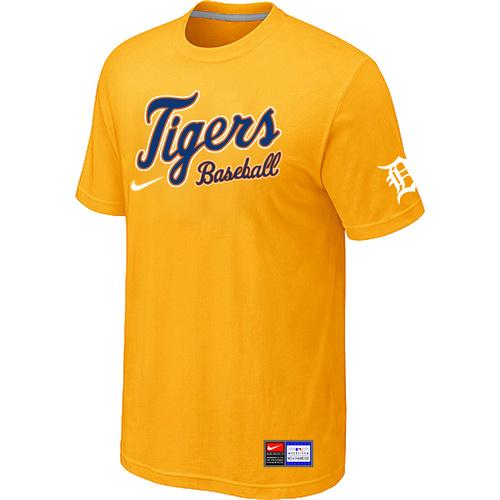 Cheap Detroit Tigers Yellow Nike Short Sleeve Practice T-Shirt For Sale
