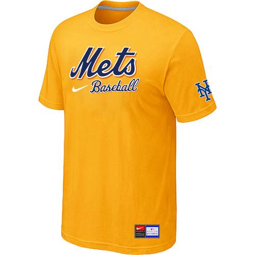 Cheap New York Mets Yellow Nike Short Sleeve Practice T-Shirt For Sale