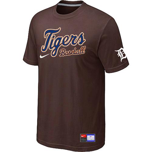 Cheap Detroit Tigers Brown Nike Short Sleeve Practice T-Shirt For Sale