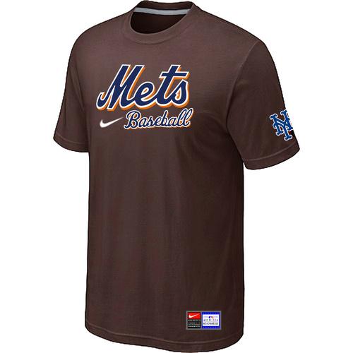 Cheap New York Mets Brown Nike Short Sleeve Practice T-Shirt For Sale