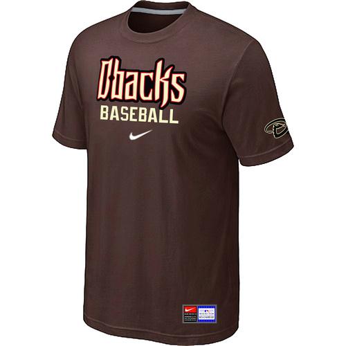 Cheap Arizona Diamondbacks Crimson Brown Nike Short Sleeve Practice T-Shirt For Sale
