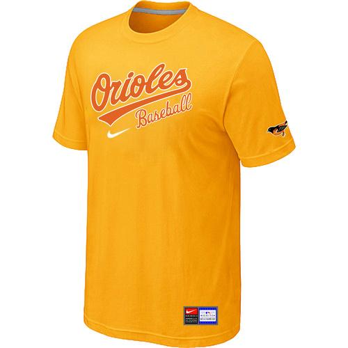 Cheap Baltimore Orioles Yellow Nike Short Sleeve Practice T-Shirt For Sale