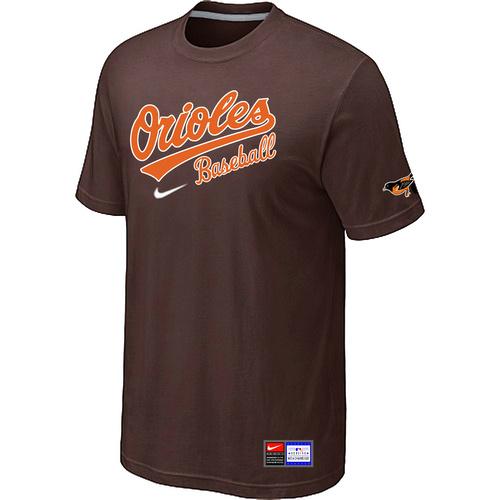 Cheap Baltimore Orioles Brown Nike Short Sleeve Practice T-Shirt For Sale