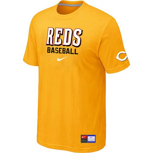 Cheap Cincinnati Reds Yellow Nike Short Sleeve Practice T-Shirt For Sale