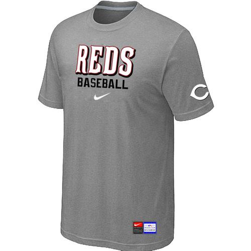 Cheap Cincinnati Reds L.Grey Nike Short Sleeve Practice T-Shirt For Sale