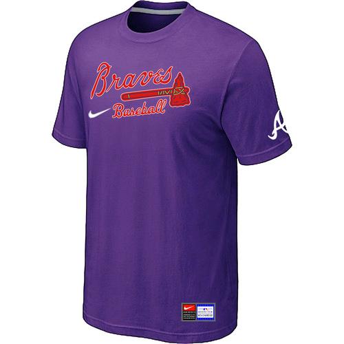 Cheap Atlanta Braves Purple Nike Short Sleeve Practice T-Shirt For Sale