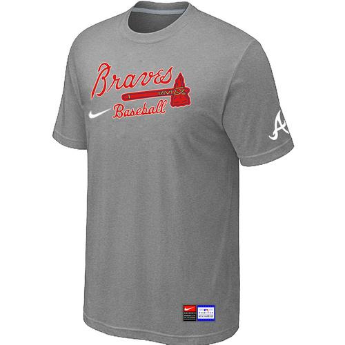 Cheap Atlanta Braves L.Grey Nike Short Sleeve Practice T-Shirt For Sale