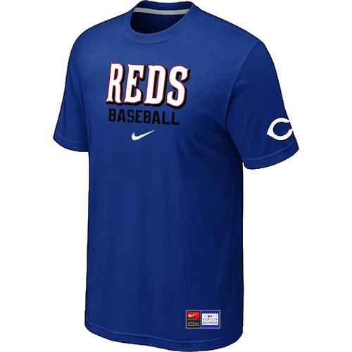 Cheap Cincinnati Reds Blue Nike Short Sleeve Practice T-Shirt For Sale