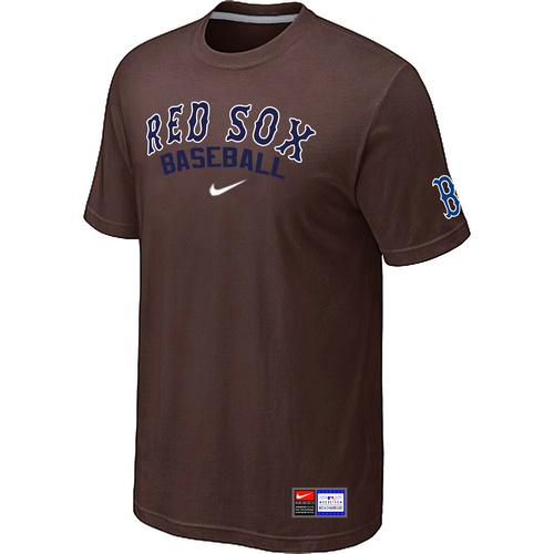 Cheap Boston Red Sox Brown Nike Short Sleeve Practice T-Shirt For Sale