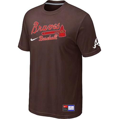 Cheap Atlanta Braves Brown Nike Short Sleeve Practice T-Shirt For Sale
