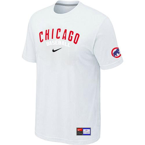 Cheap Chicago Cubs White Nike Short Sleeve Practice T-Shirt For Sale