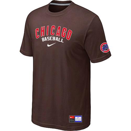 Cheap Chicago Cubs Brown Nike Short Sleeve Practice T-Shirt For Sale