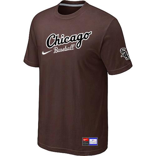 Cheap Chicago White Sox Nike Away Practice T-Shirt Brown For Sale