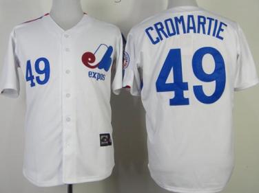 Cheap Montreal Expos 49 Warren Cromartie White Throwback Mitchell and Ness MLB Jerseys For Sale