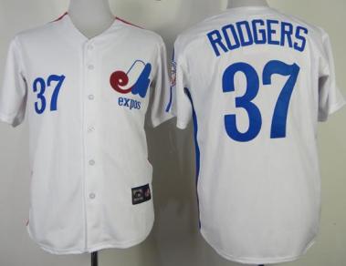 Montreal Expos 37 Steve Rogers White Throwback Mitchell and Ness MLB Jerseys Montreal Expos 37 Steve Rogers White Throwback Mitchell and Ness MLB Jerseys
