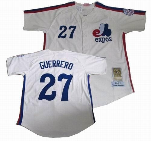 Montreal Expos 27 Guerrero White Throwback M&N MLB Jersey