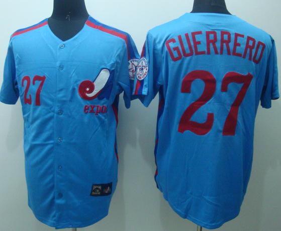Montreal Expos Jersey 27 Vladimir Guerrero blue jerseys