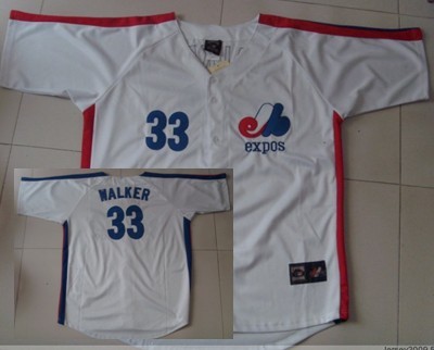 Montreal Expos 33 Walker White Throwback Jersey
