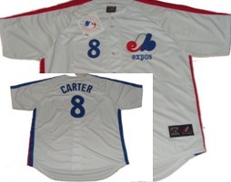 Montreal Expos 8 Carter White Throwback Jersey