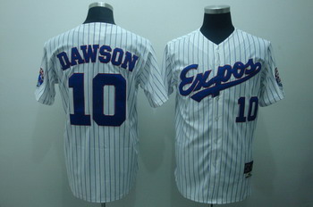 Montreal Expos 10 Andre Dawson White Jerseys Throwback