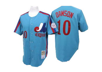 Mitchell and Ness Montreal Expos 10 Andre Dawson Blue Jersey