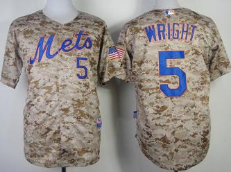 Cheap New York Mets 5# David Wright 2014 Camo Cool Base MLB Jersey For Sale