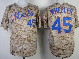 Cheap New York Mets 45 Zack Wheeler 2014 Camo Cool Base MLB Jersey For Sale