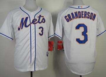 New York Mets 3 Curtis Granderson White Cool Base MLB Jersey