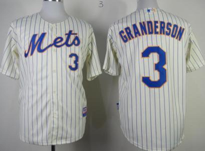 New York Mets 3 Curtis Granderson Cream Cool Base MLB Jersey