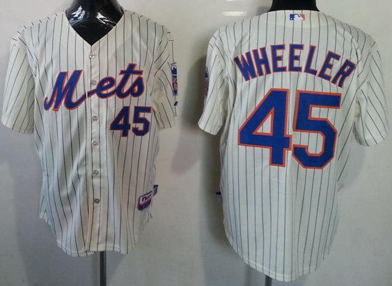 New York Mets 45 Zack Wheeler Cream Cool Base MLB Jerseys
