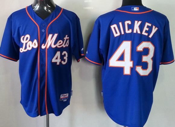 New York Mets 43 R.A. Dickey Blue Cool Base MLB Jerseys Los Mets