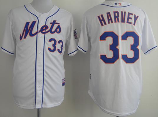 New York Mets 33 Matt Harvey White Cool Base MLB Jersey
