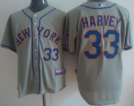 Cheap New York Mets 33 Matt Harvey Grey Cool Base MLB Jersey For Sale