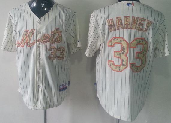 Cheap New York Mets 33 Matt Harvey Cream Cool Base MLB Jersey Camo Number For Sale