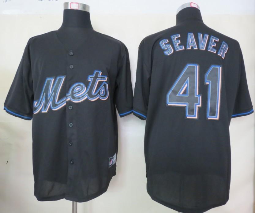 Cheap New York Mets 41 Tom Seaver Black Fashion MLB Jerseys For Sale