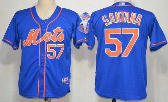 Cheap New York Mets 57 Johan Santana Blue Baseball MLB Jerseys For Sale