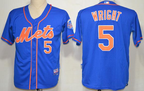 New York Mets 5 David Wright Blue Baseball MLB Jerseys