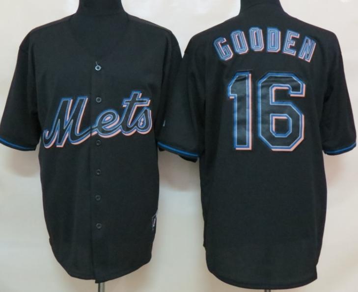 Cheap New York Mets 16 Dwight Gooden Black Fashion MLB Jerseys For Sale
