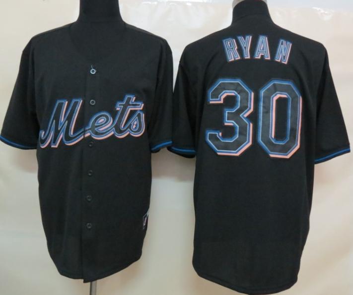 Cheap New York Bets 30 Nolan Ryan Black Fashion MLB Jerseys For Sale