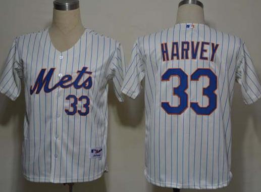 New York Mets 33 Matt Harvey Cream MLB Jerseys