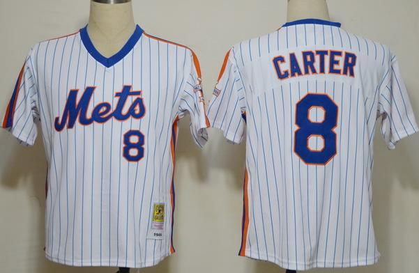 New York Mets 8 Carter White M&N MLB Jerseys