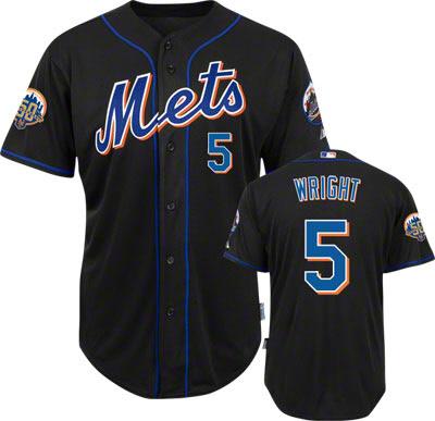 Cheap New York Mets 5# David Wright Black Cool Base 50th Anniversary Patch MLB Jerseys For Sale