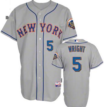 Cheap New York Mets 5# David Wright Grey Cool Base 50th Anniversary Patch MLB Jerseys For Sale