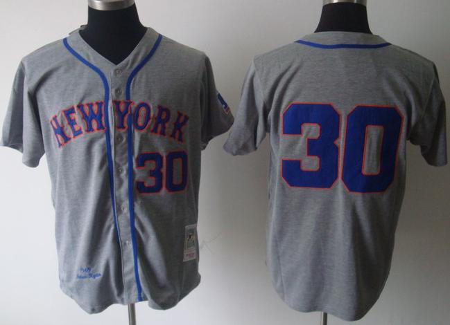 New York Mets 30 Nolan Ryan Grey M&N MLB Jerseys