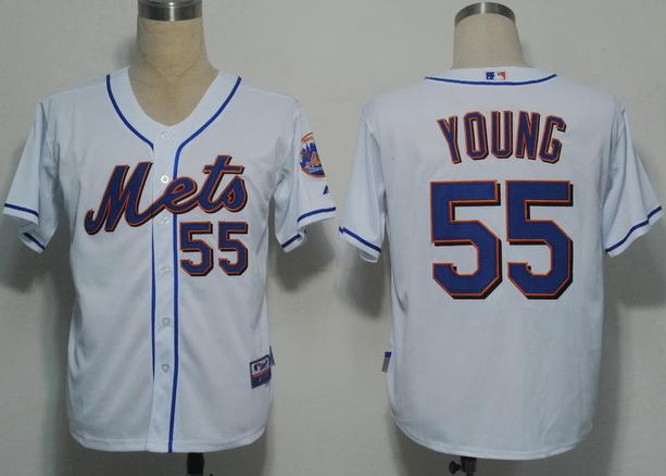 Cheap New York Mets 55 Young White Cool Base MLB Jerseys For Sale