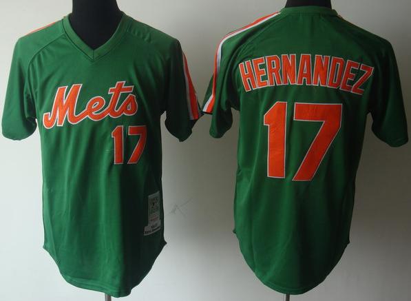 New York Mets 17 Keith Hernandez Green M&N MLB Jerseys